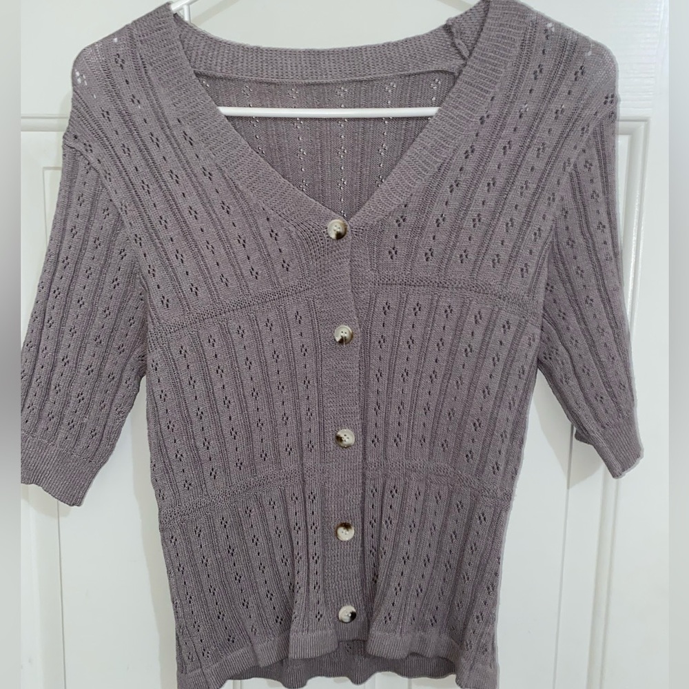 Grey mid length cardigan